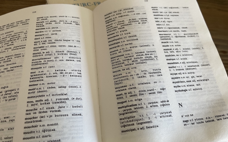 dictionnaire de Mots français en turc 