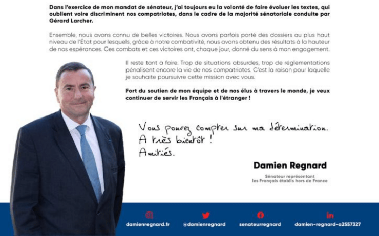 Damien Regnard annonce sa candidature au Sénat