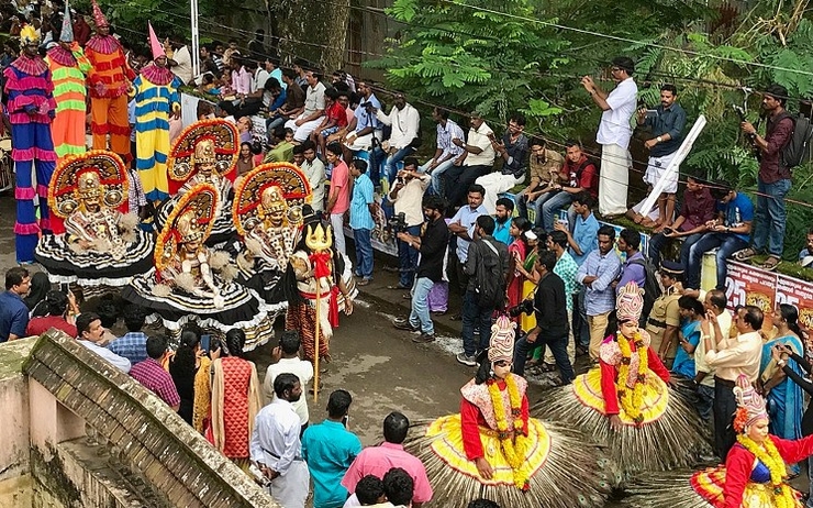 Procession pendant Onam dans le Kerala