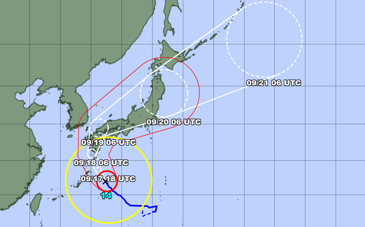 le typhon Nanmadol s'approche du Japon
