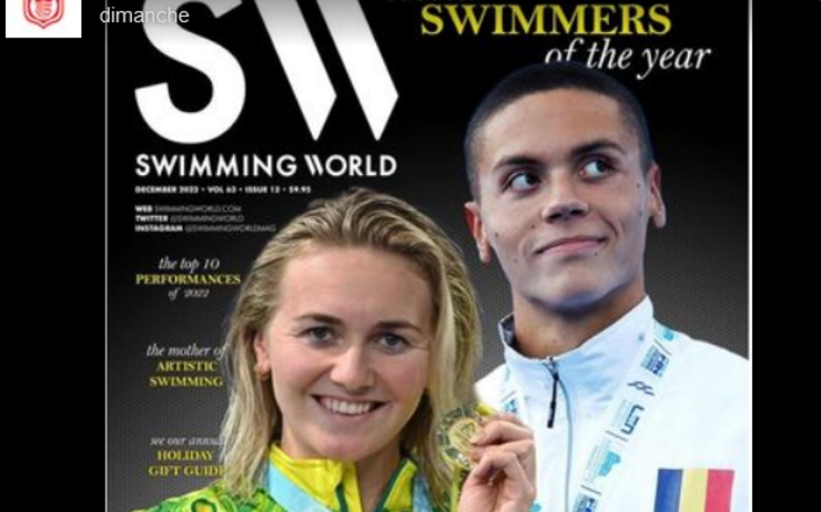 La star roumaine David Popovici nommée nageur de l'année par Swimming World Magazine