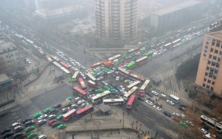 embouteillage voiture en chine