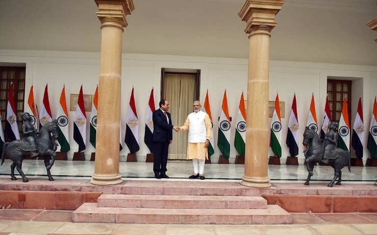Le président égyptien Sisi et le premier ministre indien Modi