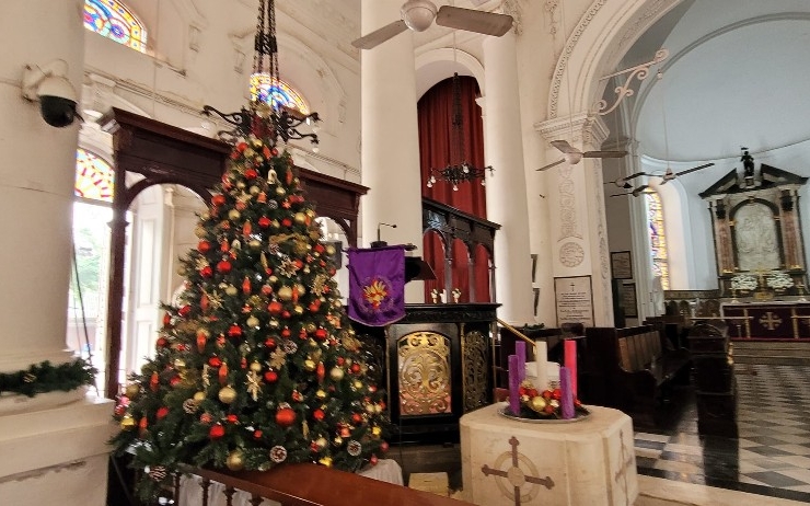 Une église décorée pour Noël à Chennai