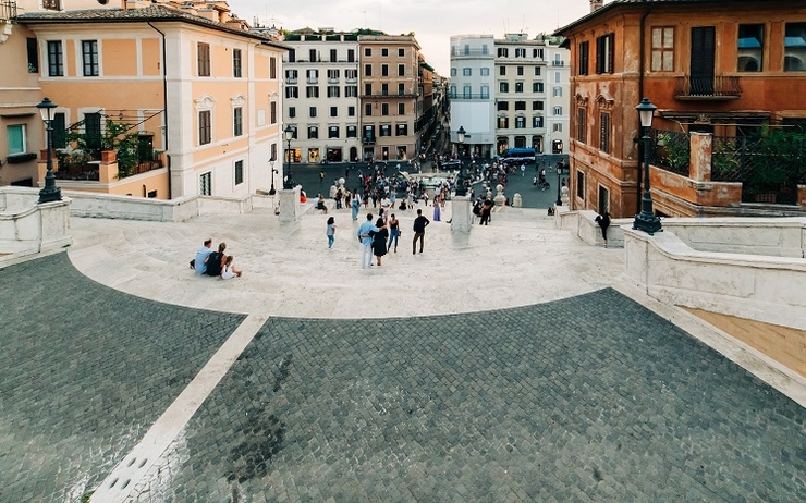 touristes piazza di Spagna à Rome