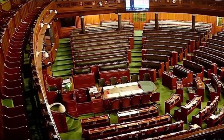 L'intérieur de la Lok Sabah, la chambre basse du Parlement indien