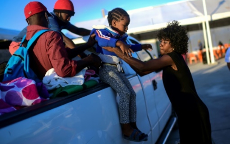 Des migrants Haïtiens à la frontière mexicano-américaine