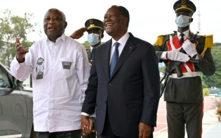 Gbagbo et Ouattara en Côte d'Ivoire
