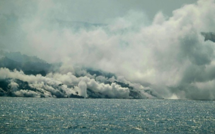 Photo de l'éruption aux iles canaries